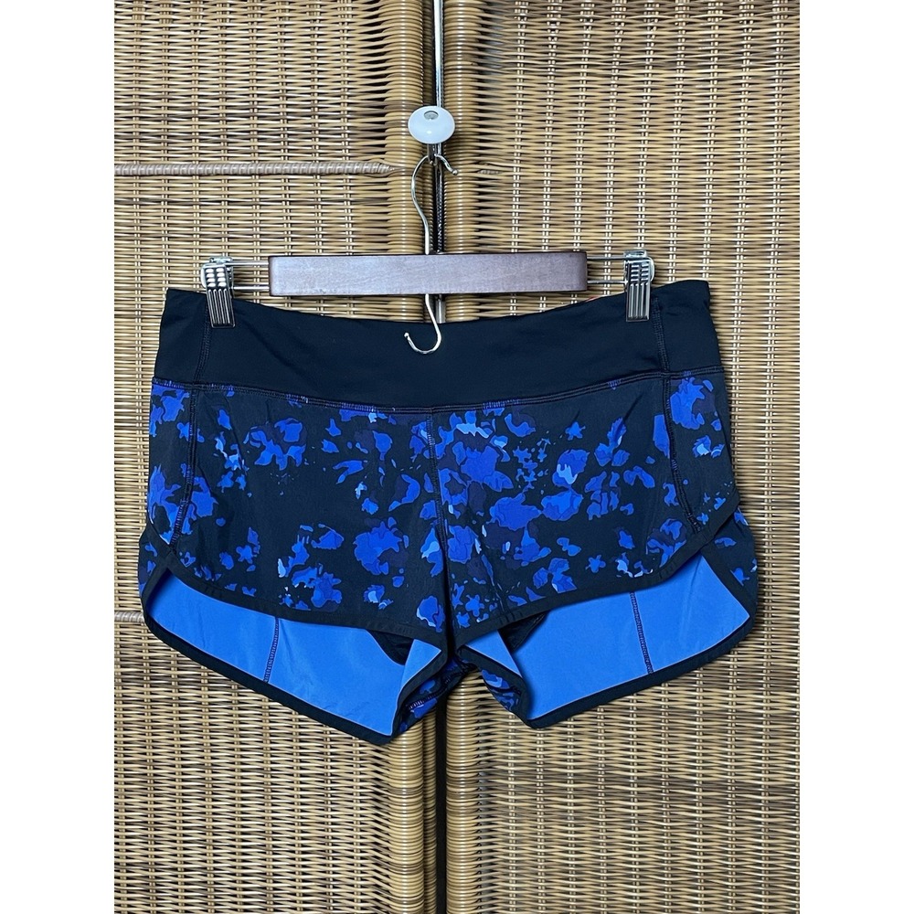 Lululemon dandy digie porcelaine blue black speed short Sz 8